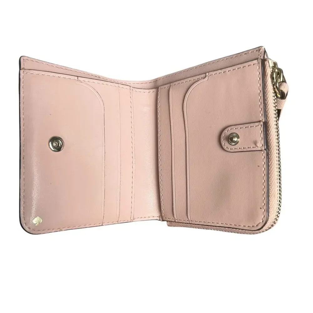 Kate Spade Cameron Paper Rose Small L-Zip Bifold Wallet
